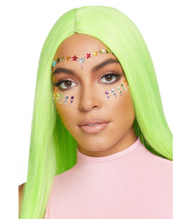 Блискуча маска зі страз Leg Avenue, O/S, із зірками, різнокольорова - No Taboo