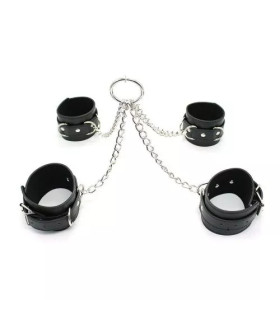 Система фиксации для тела с кольцом IDEA SM из искусственной кожи, чёрная - No Taboo