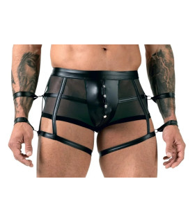 Сексуальные мужские трусы Svenjoyment, M, с фиксаторами на руки, черные - No Taboo