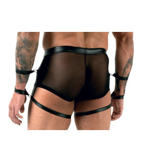 Сексуальные мужские трусы Svenjoyment, M, с фиксаторами на руки, черные - No Taboo