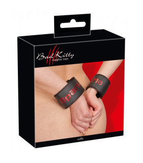 Наручники Spank Me Bad Kitty, с фастексом, черные - No Taboo