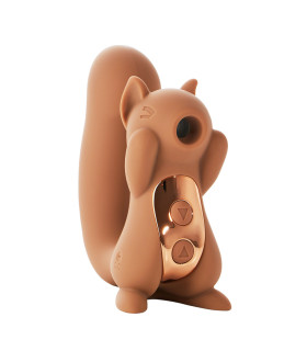 Вакуумный стимулятор клитора Sweet Em Sneaky Squirrel коричневый, с вибрацией, 10.5 х 8.9 см - No Taboo