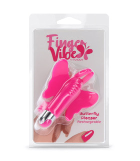Вибратор на палец бабочка Butterfly Pleaser розовый, 10.5 х 8.5 см - No Taboo