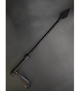 Стек с заостренным язычком, кожаный для БДСМ Candy Hero, длинный, черный - No Taboo