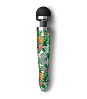 Массажер-микрофон Doxy Die Cast 3R Wand Vibrator Pineapple, с ананасами, зеленый - No Taboo