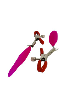 Зажимы на соски с перышками Fetish Nipple clamps feather L красные, 13.5 см - No Taboo