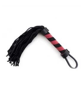 Флогер замшевый IDEA SM в полоску, черно-красный, 44 см - No Taboo