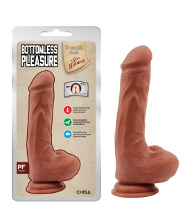 Фаллоимитатор реалистичный Chisa Bottomless pleasure на присоске, коричневый, 20 х 4.5 см - No Taboo