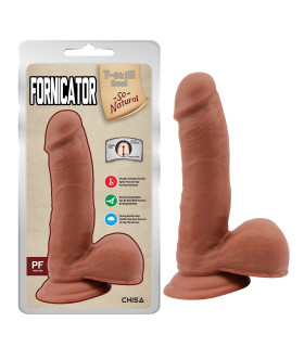 Фаллоимитатор реалистичный на присоске Сhisa Fornicator бежевый, 19 х 4 см - No Taboo