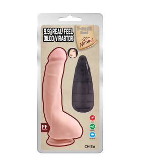 Вібратор реалістичний на присосці Chisa Real Feel 9.9 inch з дротовим пультом, бежевий, 23.5 х 4.2 см - No Taboo