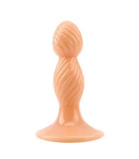 Анальная пробка рельефная Chisa Prof Jason бежевая, 12.5 х 3.4 см - No Taboo