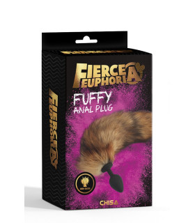 Анальна пробка з коричневим хвостом Chisa чорна, 43 х 3.5 см - No Taboo