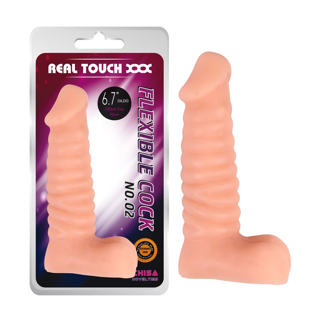 Фалоімітатор реалістичний, рельєфний, Chisa Real Touch, бежевий, 16.4 х 4 см (26637), zoom