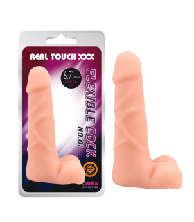 Реалістичний фалоімітатор Chisa Real Touch з мошонкою, бежевий, 16.4 х 4 см - No Taboo