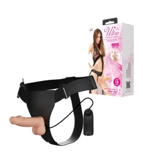 Страпон з вібрацією Baile Ultra з пультом, бежевий, 19.4 х 4.2 см - No Taboo