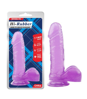 Фалоімітатор реалістичний на присосці Chisa Hi-Rubber фіолетовий, 19.5 х 4.5 см - No Taboo