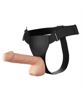 Страпон гигантский Baile Ultra с вибрацией и пультом, бежевый, 26 х 5.5 см - No Taboo