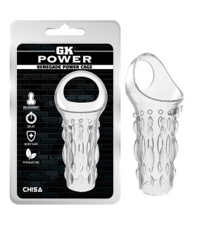 Насадка на член рельєфна Chisa з відкритою головкою, прозора, 11.5 х 2.8 см - No Taboo