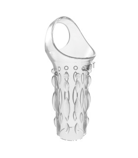 Насадка на член рельєфна Chisa з відкритою головкою, прозора, 11.5 х 2.8 см - No Taboo