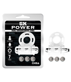 Эрекционное кольцо с вибрацией, рельефное Chisa прозрачное, 1.5 см - No Taboo