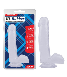 Фаллоимитатор реалистик с присоской и мошонкой, прозрачный, 17.5 х 3.6 см - No Taboo