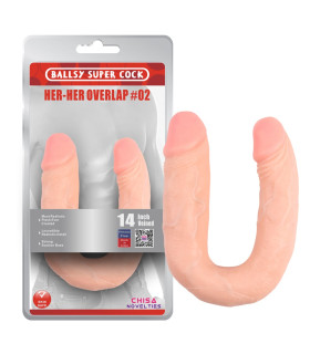 Фалоімітатор подвійний двоголовий, реалістичний Chisa бежевий, 18 х 4 х 17 х 3.5 см - No Taboo