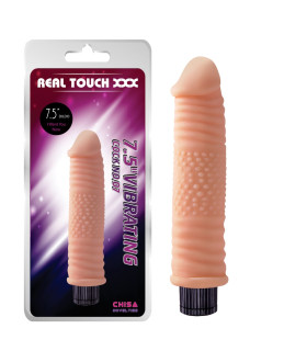 Вибратор реалистичный с рельефом Chisa Real Touch No.07 бежевый, 18.5 х 4 см - No Taboo