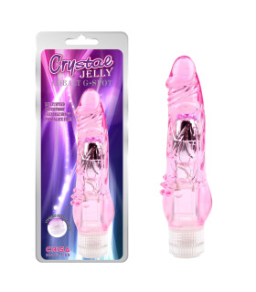 Вибратор реалистичный с рельефом Chisa Crystal Jellie розовый, 21 х 3.7 см - No Taboo