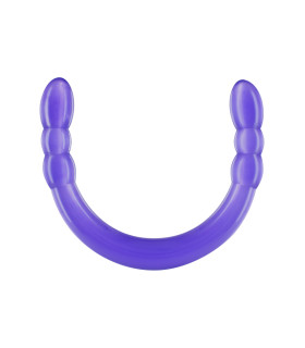 Фалоімітатор подвійний, нереалістичний TOY JOY фіолетовий, 45 х 3 см - No Taboo