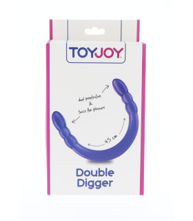 Фалоімітатор подвійний, нереалістичний TOY JOY фіолетовий, 45 х 3 см - No Taboo