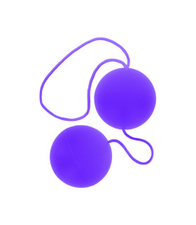 Вагінальні кульки зі зміщеним центром ваги TOY JOY на м'якій зчіпці, фіолетові, 22 х 3.5 см - No Taboo