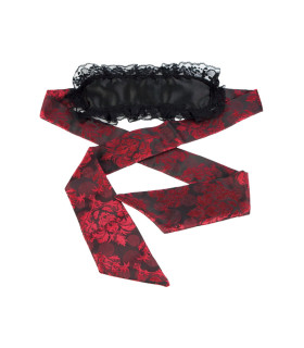 Маска на глаза с кружевом и лентами в узор Scandal California Exotic черно-красная - No Taboo