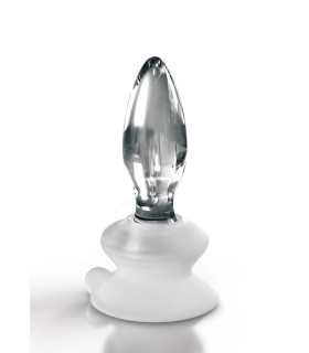 Анальная пробка на присоске Icicles No. 91 стеклянная, прозрачная, 10 х 3.5 см - No Taboo