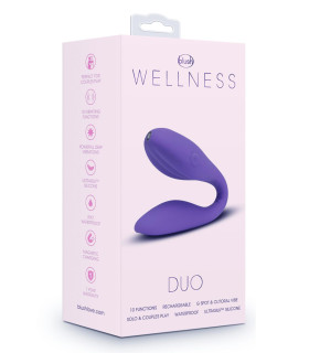 Вибратор для пар универсальный Blush Wellness Duo фиолетовый, 16.5 х 4.4 см - No Taboo