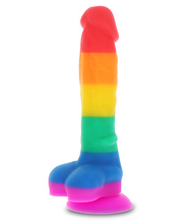 Фаллоимитатор реалистичный Rainbow Lover на присоске, большой, разноцветный, 21 х 4 см - No Taboo