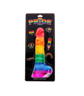 Фаллоимитатор реалистичный Rainbow Lover на присоске, большой, разноцветный, 21 х 4 см - No Taboo