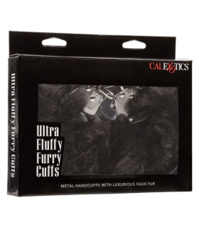 Наручники з хутром, металеві California Exotic, чорні - No Taboo
