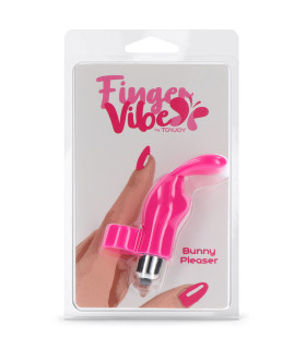 Вибратор на палец с кроликом TOY JOY розовый, 10 х 2.6 см - No Taboo