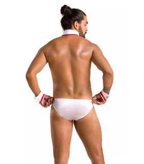 Костюм сексуального медбрата Passion Men Gregory, L/XL, белый - No Taboo