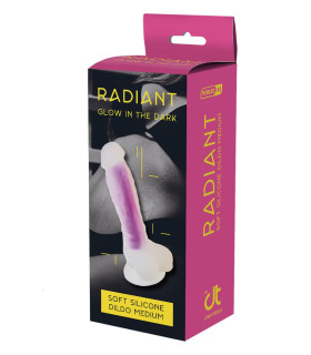  Фаллоимитатор реалистичный светящийся Dream Toys на присоске, фиолетовый, 19 х 3.8 см - No Taboo