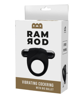 Эрекционное виброкольцо Dreamtoys Ramrod со сменной вибропулей, чёрное, 8 х 3.2 см - No Taboo