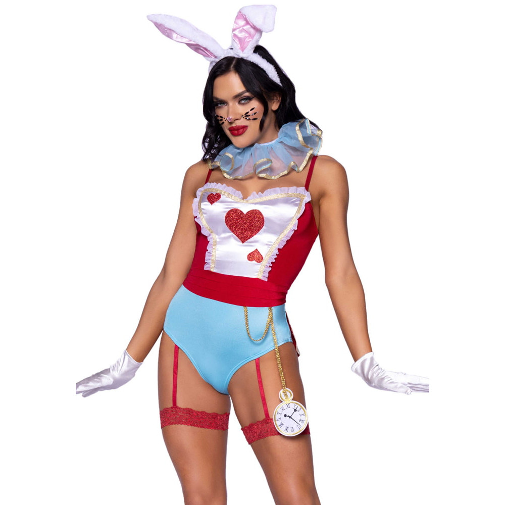 Сексуальний костюм білого кролика Leg Avenue White Rabbit, XS, з 4 предметів, різнокольоровий (207542), zoom