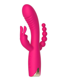 Вибратор-кролик рельефный с елочкой Aphrodite Toy Joy розовый, 21 х 3.7 см - No Taboo