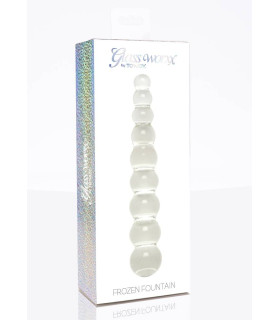 Фаллоимитатор из шариков Frozen Fountain стеклянный, прозрачный, 22 х 3.5 см - No Taboo
