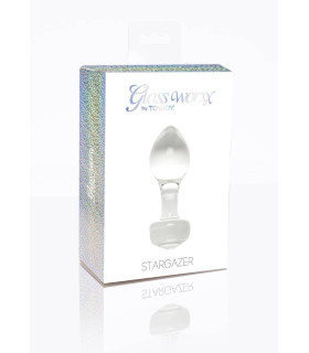 Анальная пробка стеклянная Stargazer прозрачная, 9 х 2.5 см - No Taboo