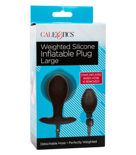 Анальна пробка з накачуванням, з обтяженням CalExotics чорна, 8.3 х 3.8 см - No Taboo
