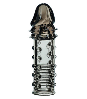 Насадка на член рельєфна, що подовжує CalExotics сіра, 16.3 х 3.7 см - No Taboo