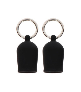 Вакуумные помпы на соски с кольцами Taboom черные, 6 х 2 см - No Taboo