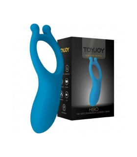 Эрекционное кольцо с вибрацией Toy Joy синее, 11 х 5.5 см - No Taboo