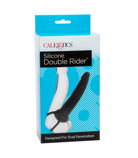 Насадка на член реалістична CalExotics для подвійного проникнення, чорна, 14 х 3.2 см - No Taboo